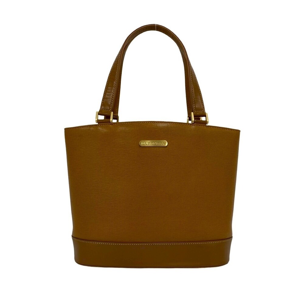 BURBERRY Nova Check pattern logo plate hardware leather genuine handbag mini ...